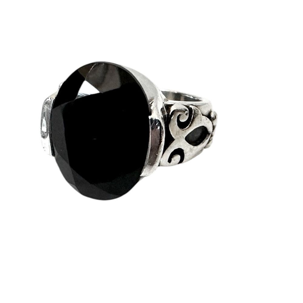 Silpada Retired R1410 Black Chalcedony Onyx Ring Size 6